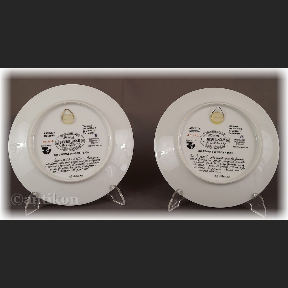 Paryska moda Limoges talerze kolekcjonerskie 12 sztuk 