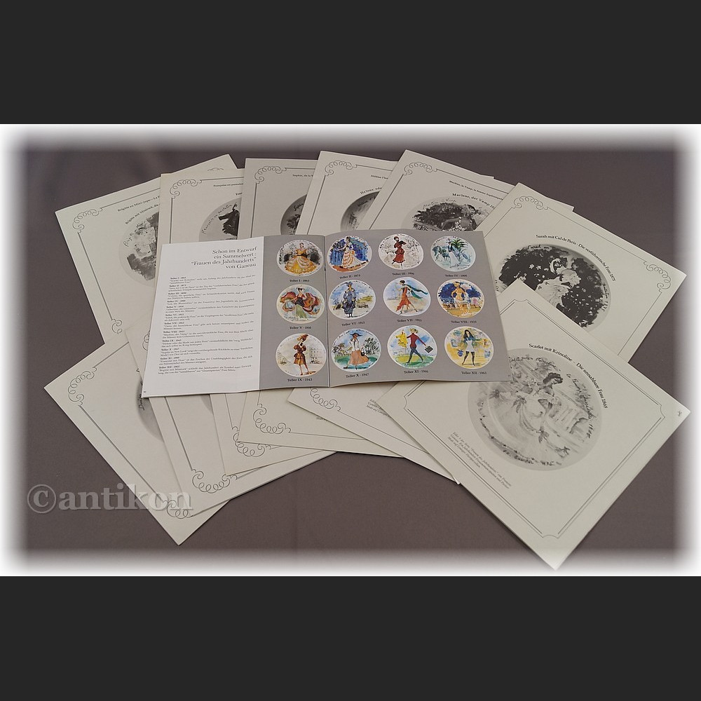 Paryska moda Limoges talerze kolekcjonerskie 12 sztuk 