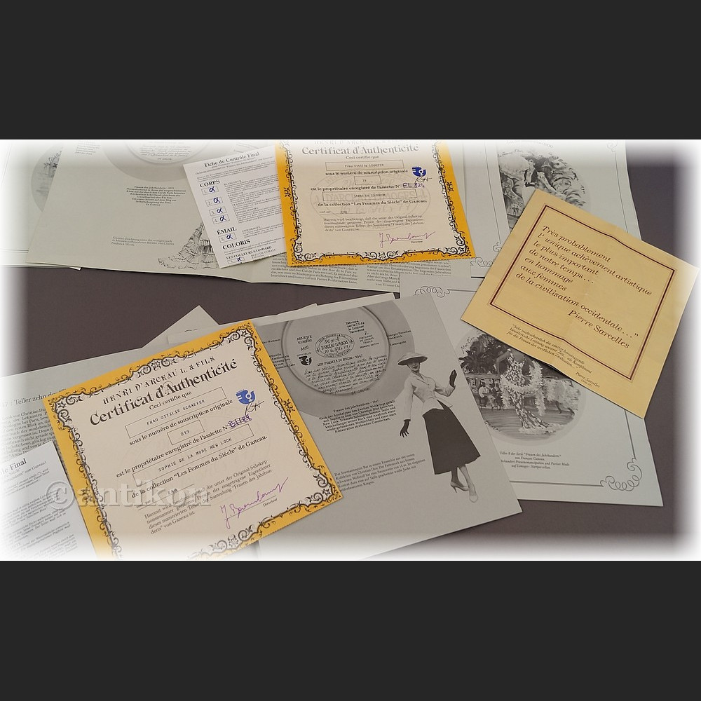 Paryska moda Limoges talerze kolekcjonerskie 12 sztuk 