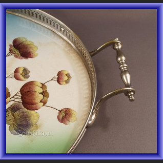 Wmf secesyjna duża taca z kwiatami Wmf secesyjna duża taca z kwiatami