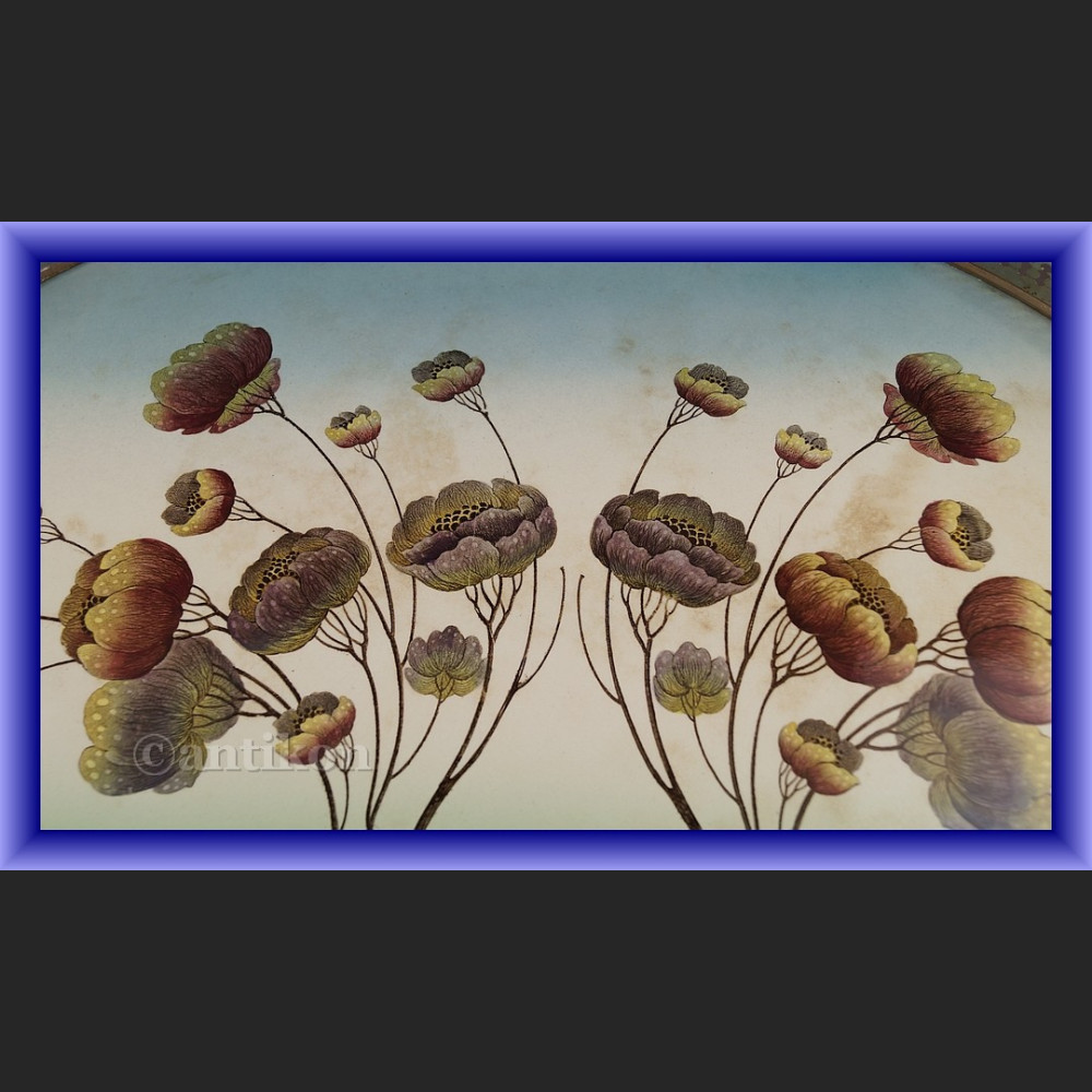 Wmf secesyjna duża taca z kwiatami Wmf secesyjna duża taca z kwiatami