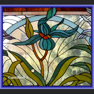 Witraż okienny secesyjny wykwintny szkalny