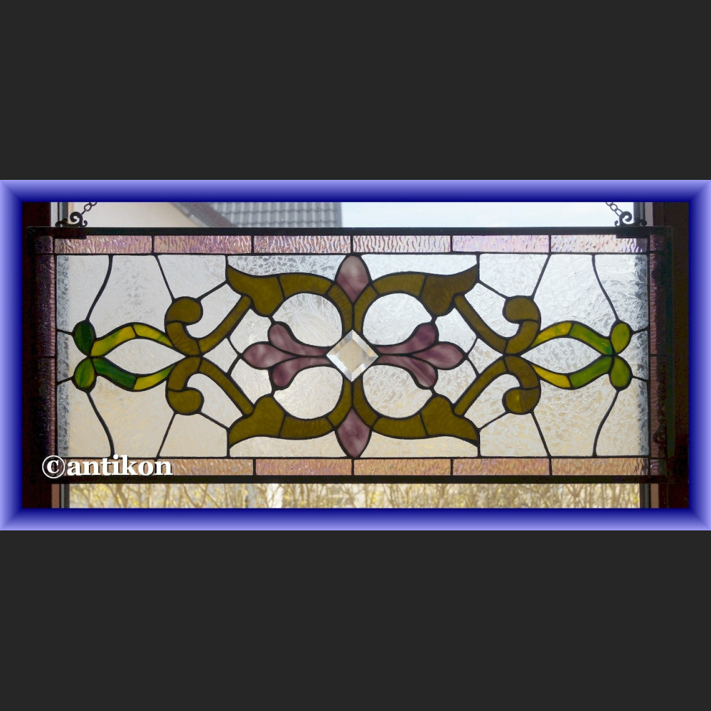 Witraż okienny secesyjny do okna szklany Witraż okienny secesyjny do okna szklany