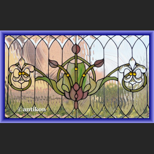 Witraż okienny szklany Tiffany zjawiskowy secesyjny