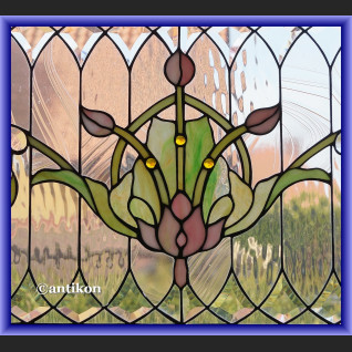 Witraż okienny szklany Tiffany zjawiskowy secesyjny
