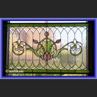Witraż okienny szklany Tiffany zjawiskowy secesyjny