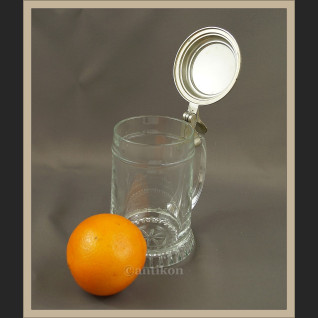 Kufel z cynową pokrywą duży kryształowy