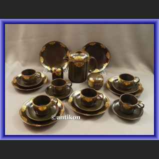 Porcelana Rosenthal minimalistyczny serwis kawa herbata czekolada ze złotem Porcelana Rosenthal minimalistyczny serwis kawa herbata czekolada ze złotem
