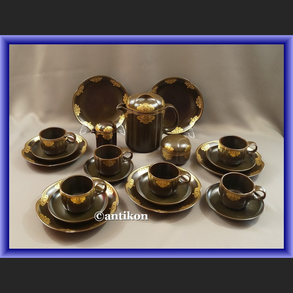 Porcelana Rosenthal minimalistyczny serwis kawa herbata czekolada ze złotem Porcelana Rosenthal minimalistyczny serwis kawa herbata czekolada ze złotem