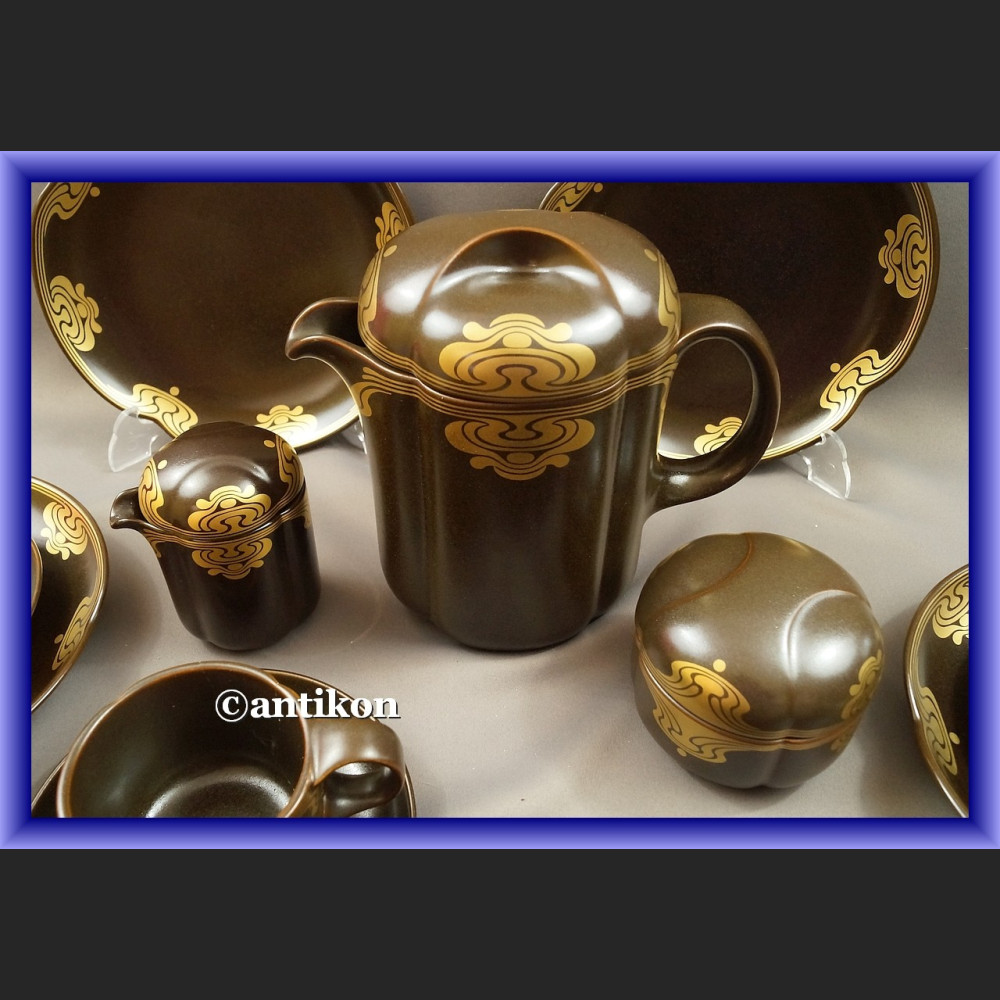 Porcelana Rosenthal minimalistyczny serwis kawa herbata czekolada ze złotem Porcelana Rosenthal minimalistyczny serwis kawa herbata czekolada ze złotem