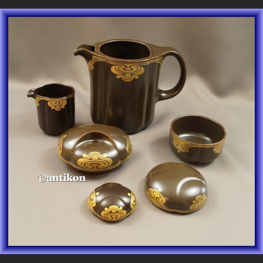 Porcelana Rosenthal minimalistyczny serwis kawa herbata czekolada ze złotem Porcelana Rosenthal minimalistyczny serwis kawa herbata czekolada ze złotem