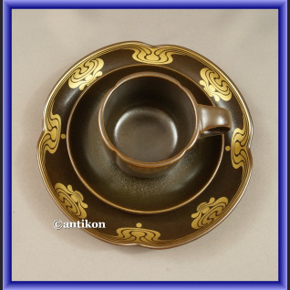 Porcelana Rosenthal minimalistyczny serwis kawa herbata czekolada ze złotem Porcelana Rosenthal minimalistyczny serwis kawa herbata czekolada ze złotem