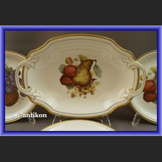 Porcelana Rosenthal serwis komplet deserowy  z paterą wzór z owocami Porcelana Rosenthal serwis komplet deserowy  z paterą wzór z owocami