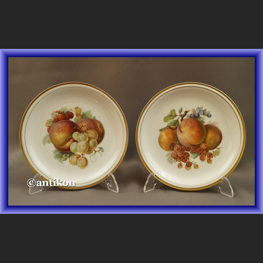 Porcelana Rosenthal serwis komplet deserowy  z paterą wzór z owocami Porcelana Rosenthal serwis komplet deserowy  z paterą wzór z owocami