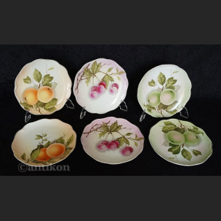 Porcelana Rosenthal uroczy komplet 6 talerzy z owocami Madeleine Porcelana Rosenthal uroczy komplet 6 talerzy z owocami Madeleine