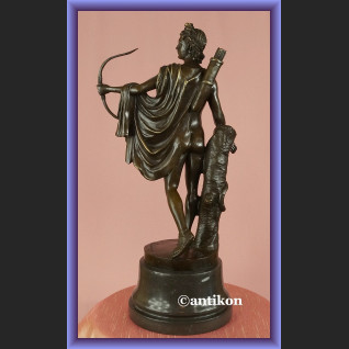 Figurka z brązu Apollo Belwederski rzeźba z łukiem Figurka z brązu Apollo Belwederski rzeźba z łukiem