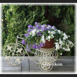 Biały kwietnik prowansalski metalowy rowerek Biały kwietnik prowansalski metalowy rowerek