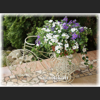 Biały kwietnik prowansalski metalowy rowerek 