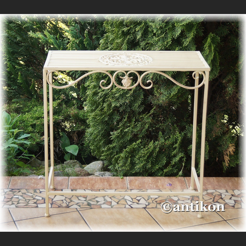 Biały stół kwietnik prowansalski metalowy Biały stół kwietnik prowansalski metalowy