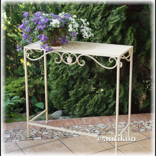 Biały stół kwietnik prowansalski metalowy 