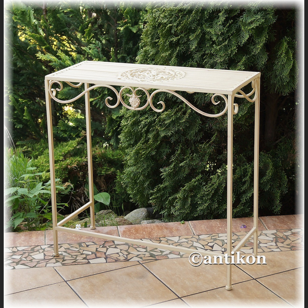 Biały stół kwietnik prowansalski metalowy Biały stół kwietnik prowansalski metalowy