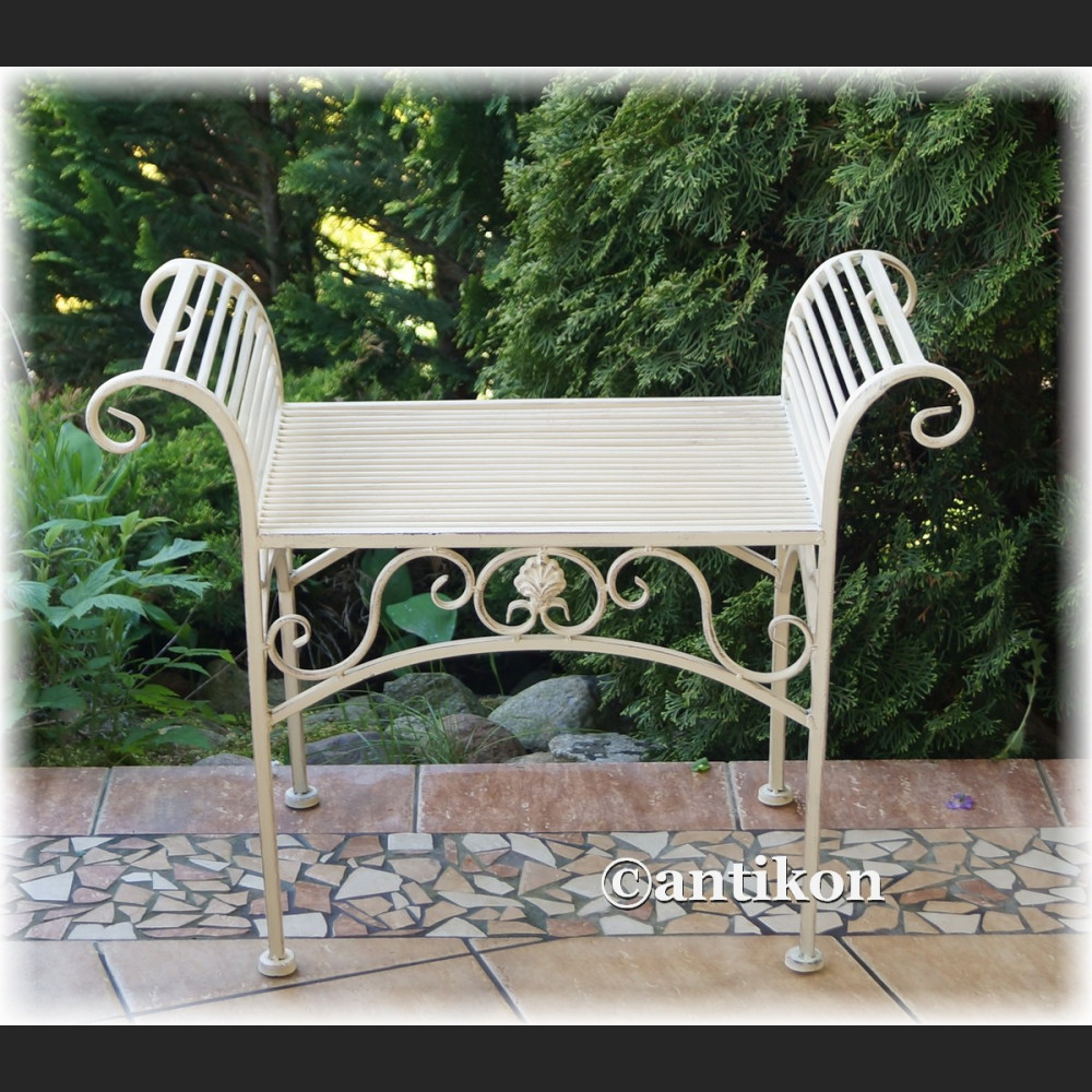 Biały kwietnik sofka siedzisko prowansalskie metalowe Biały kwietnik sofka siedzisko prowansalskie metalowe