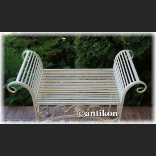 Biały kwietnik sofka siedzisko prowansalskie metalowe Biały kwietnik sofka siedzisko prowansalskie metalowe