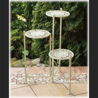 Biały  kwietnik prowansalski potrójny metalowy 