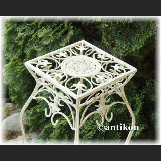 Biały wysoki stołek kwietnik prowansalski metalowy 