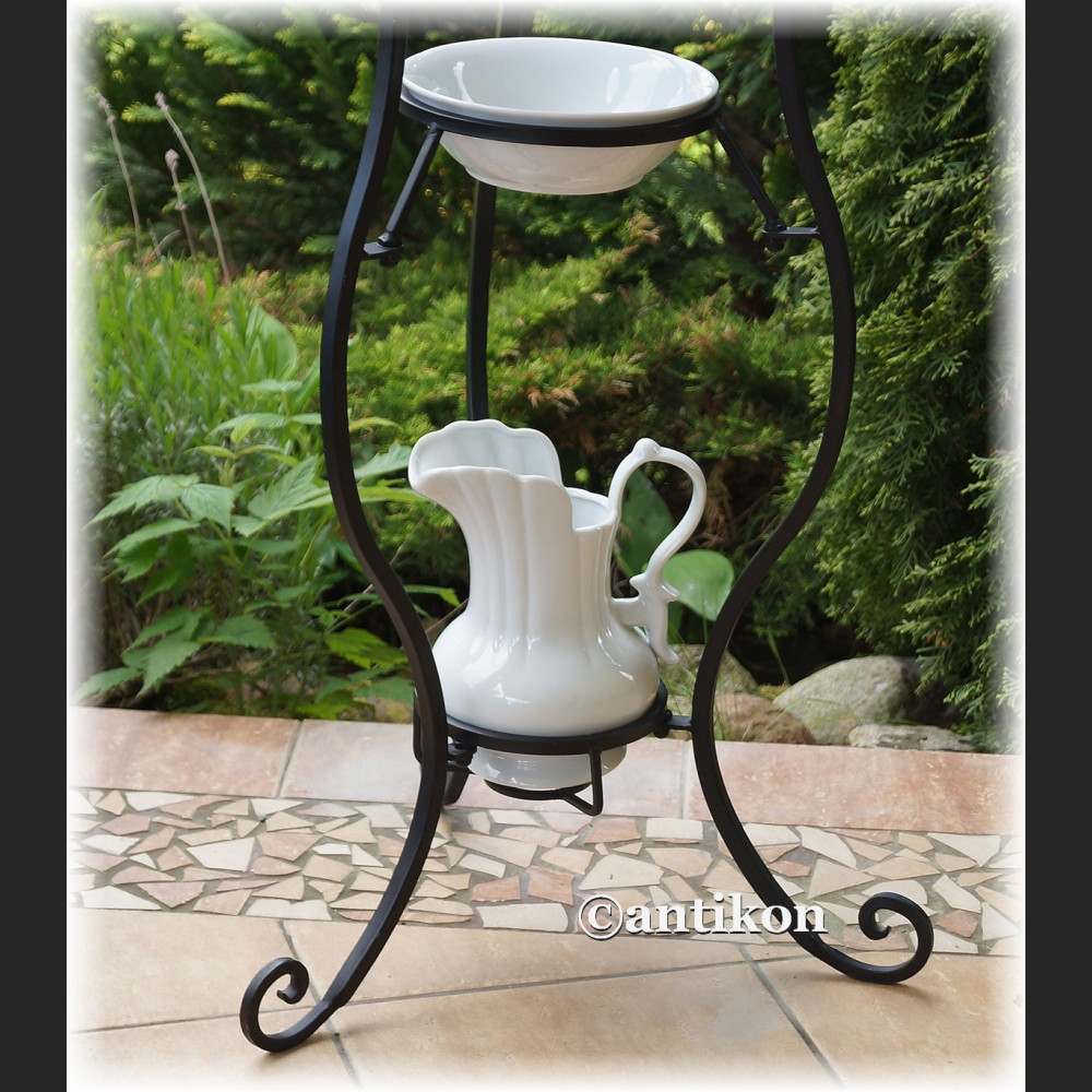 Zestaw łazienkowy na stelażu metalowym retro Zestaw łazienkowy na stelażu metalowym retro