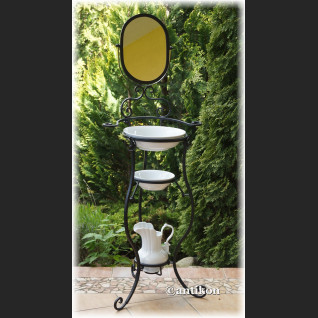 Zestaw łazienkowy na stelażu metalowym retro