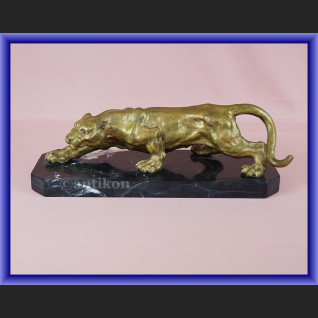 Duża figurka z brązu pantera pałacowy okaz 