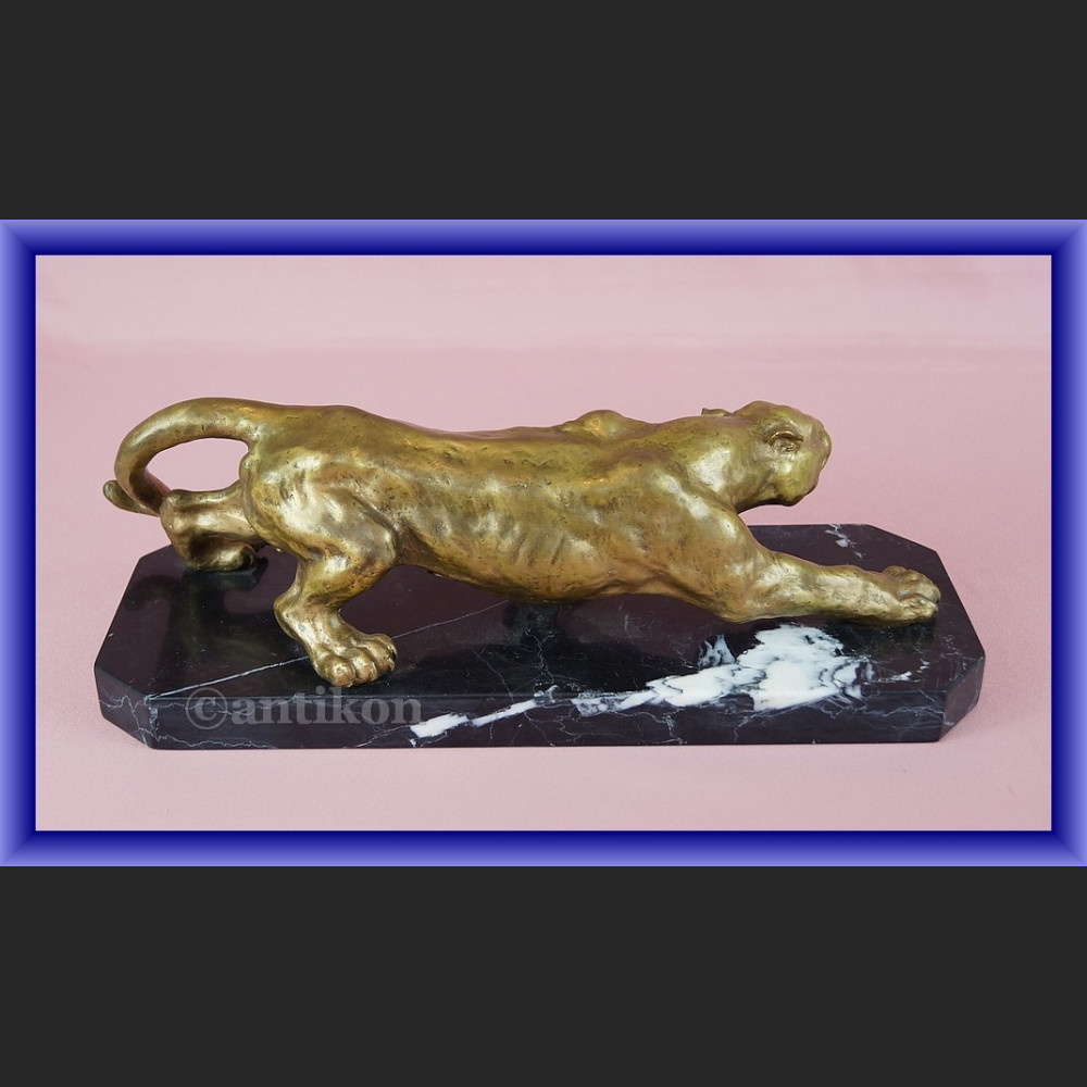 Duża figura z brązu pantera pałacowa rzeźba