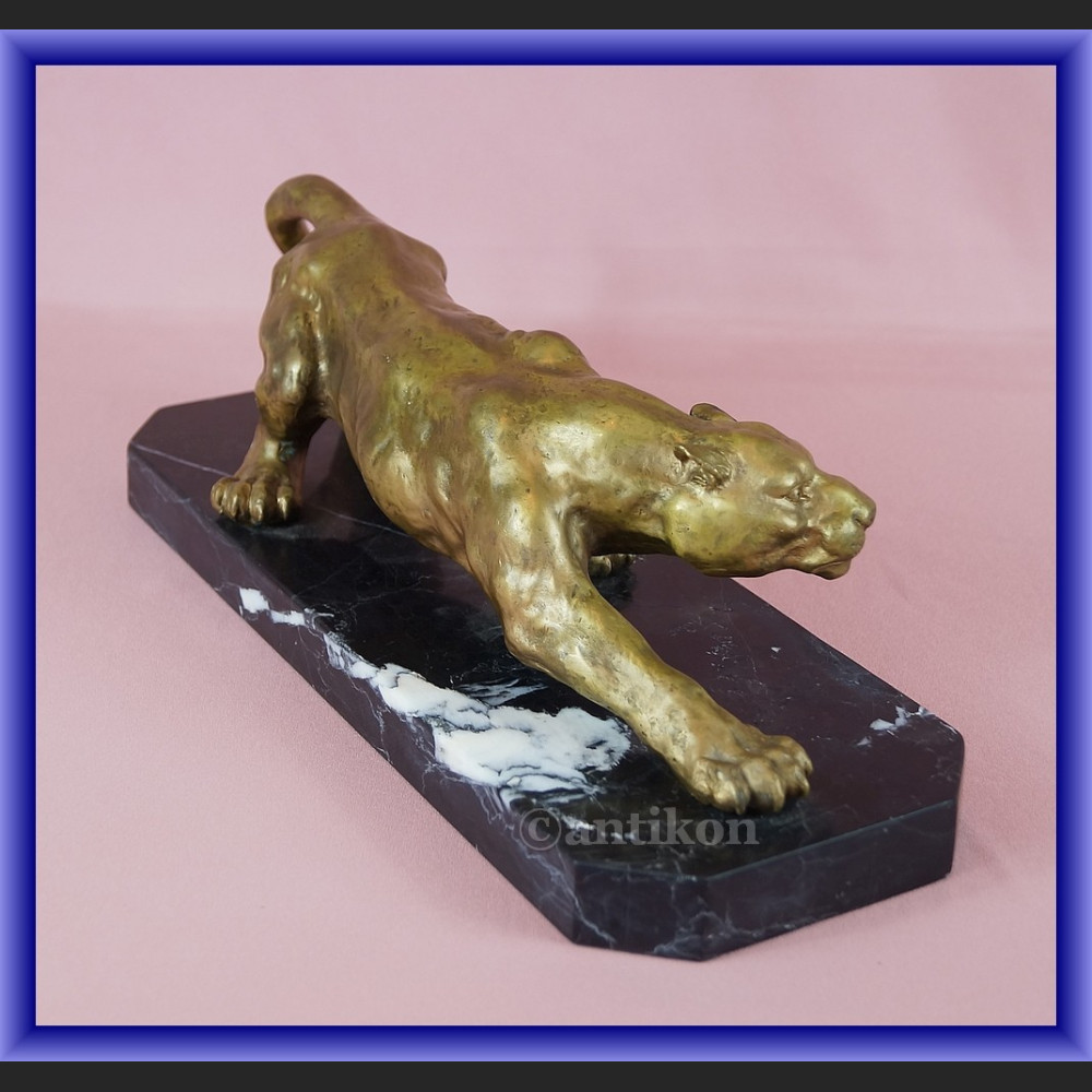 Duża figura z brązu pantera pałacowa rzeźba