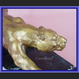 Duża figurka z brązu pantera pałacowy okaz 