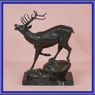 Duża figurka z brązu jeleń francuska rzeźba