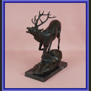 Duża figurka z brązu jeleń francuska rzeźba