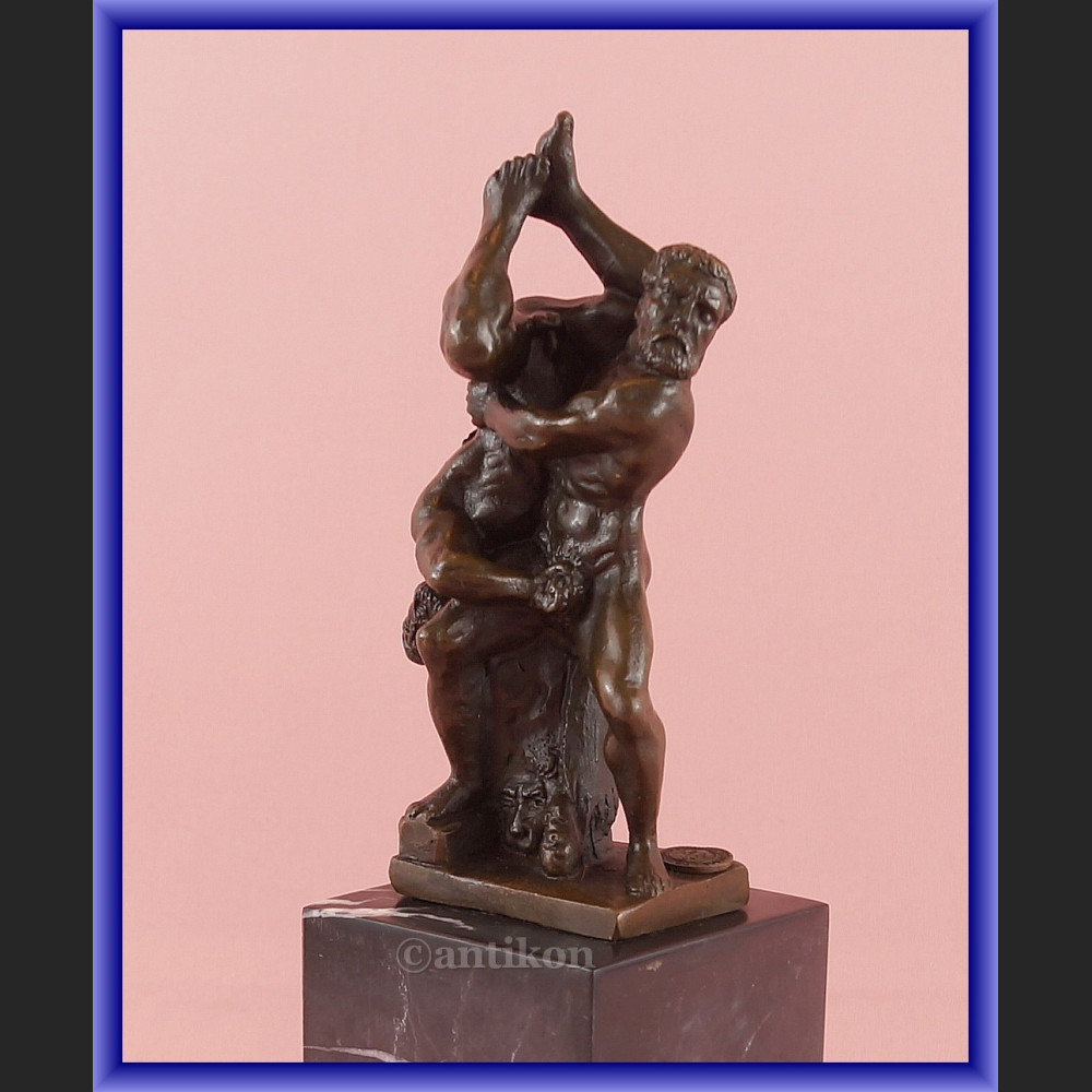 Figurka z brązu mityczni zapaśnicy Herkules