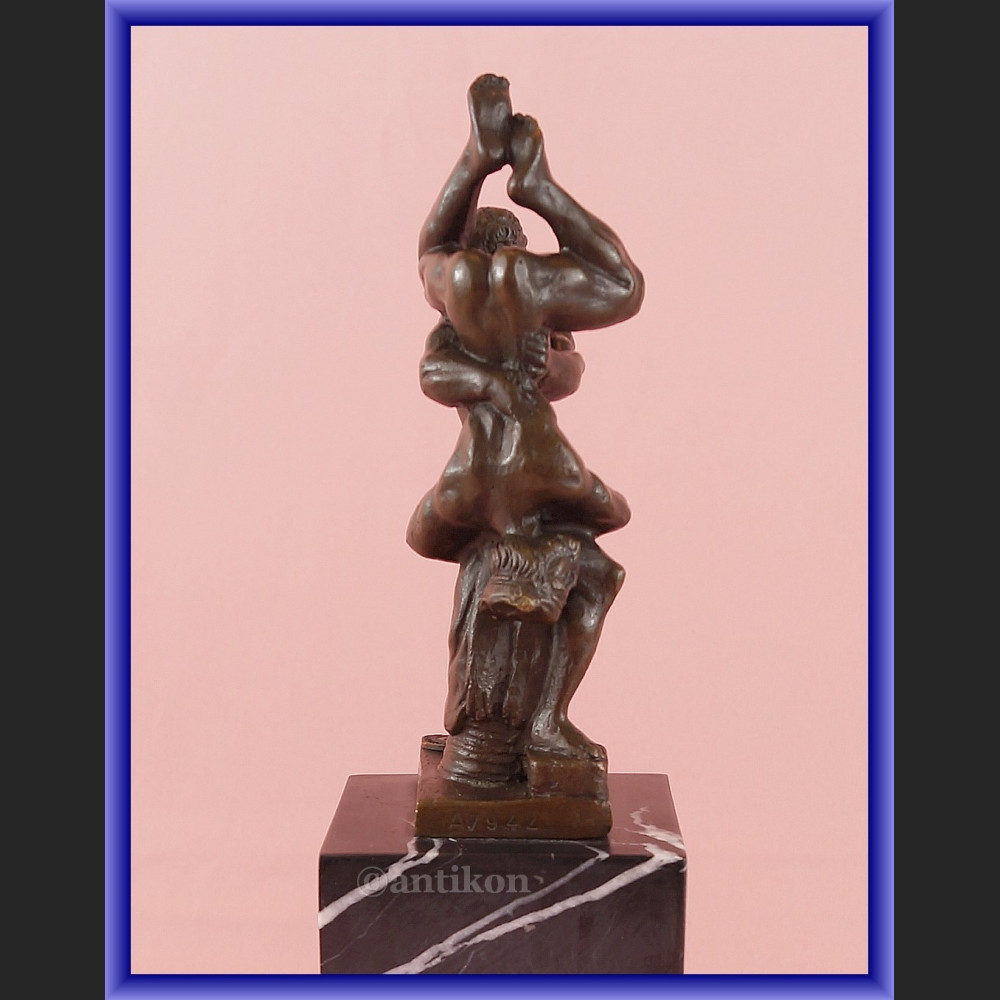 Figurka z brązu mityczni zapaśnicy Herkules
