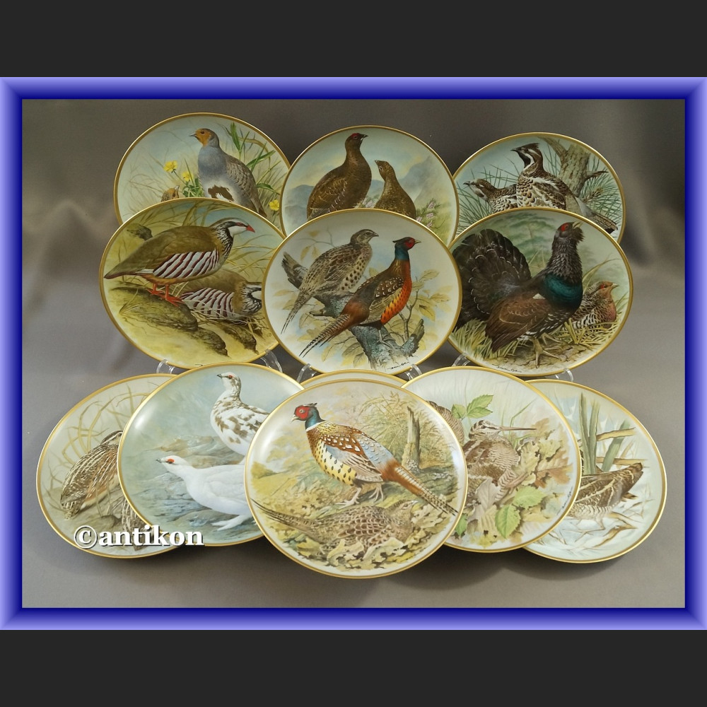  Limoges talerze kolekcjonerskie Ptaki Świata 12 sztuk