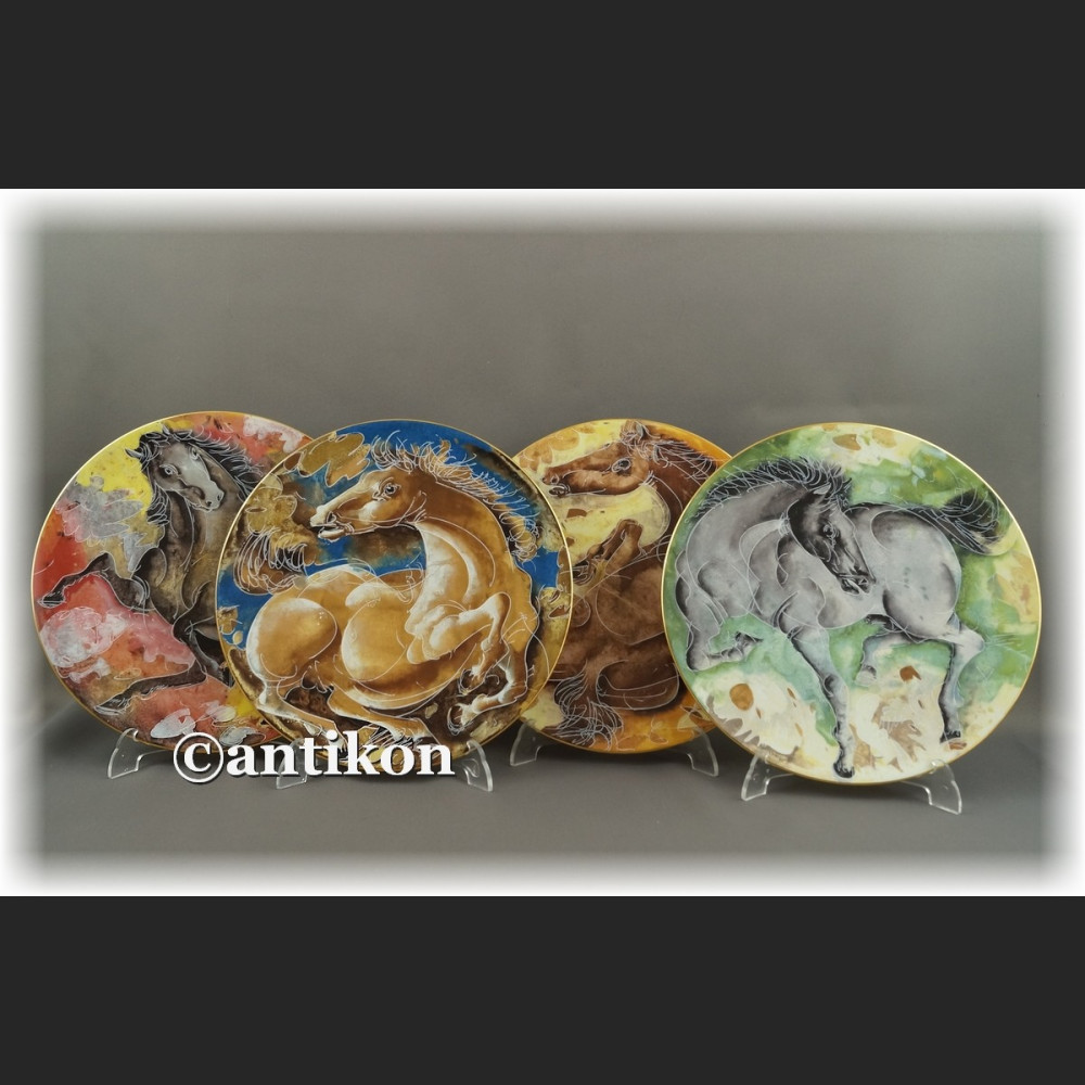 Cztery Żywioły talerze kolekcjonerskie z certyfikatem H.Erni konie Cztery Żywioły talerze kolekcjonerskie z certyfikatem H.Erni konie