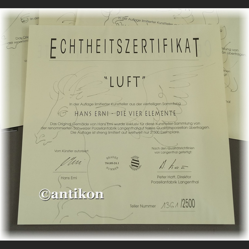 Cztery Żywioły talerze kolekcjonerskie z certyfikatem H.Erni konie Cztery Żywioły talerze kolekcjonerskie z certyfikatem H.Erni konie