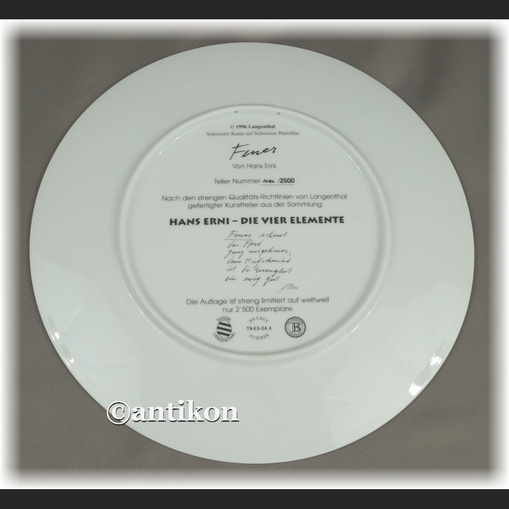 Cztery Żywioły talerze kolekcjonerskie z certyfikatem H.Erni konie Cztery Żywioły talerze kolekcjonerskie z certyfikatem H.Erni konie