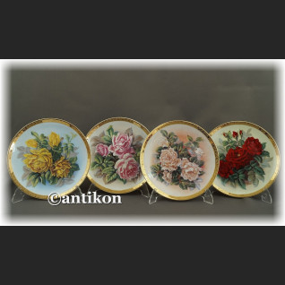 Ekskluzywna porcelana Furstenberg Róże cała seria talerzy kolekcjonerskich 