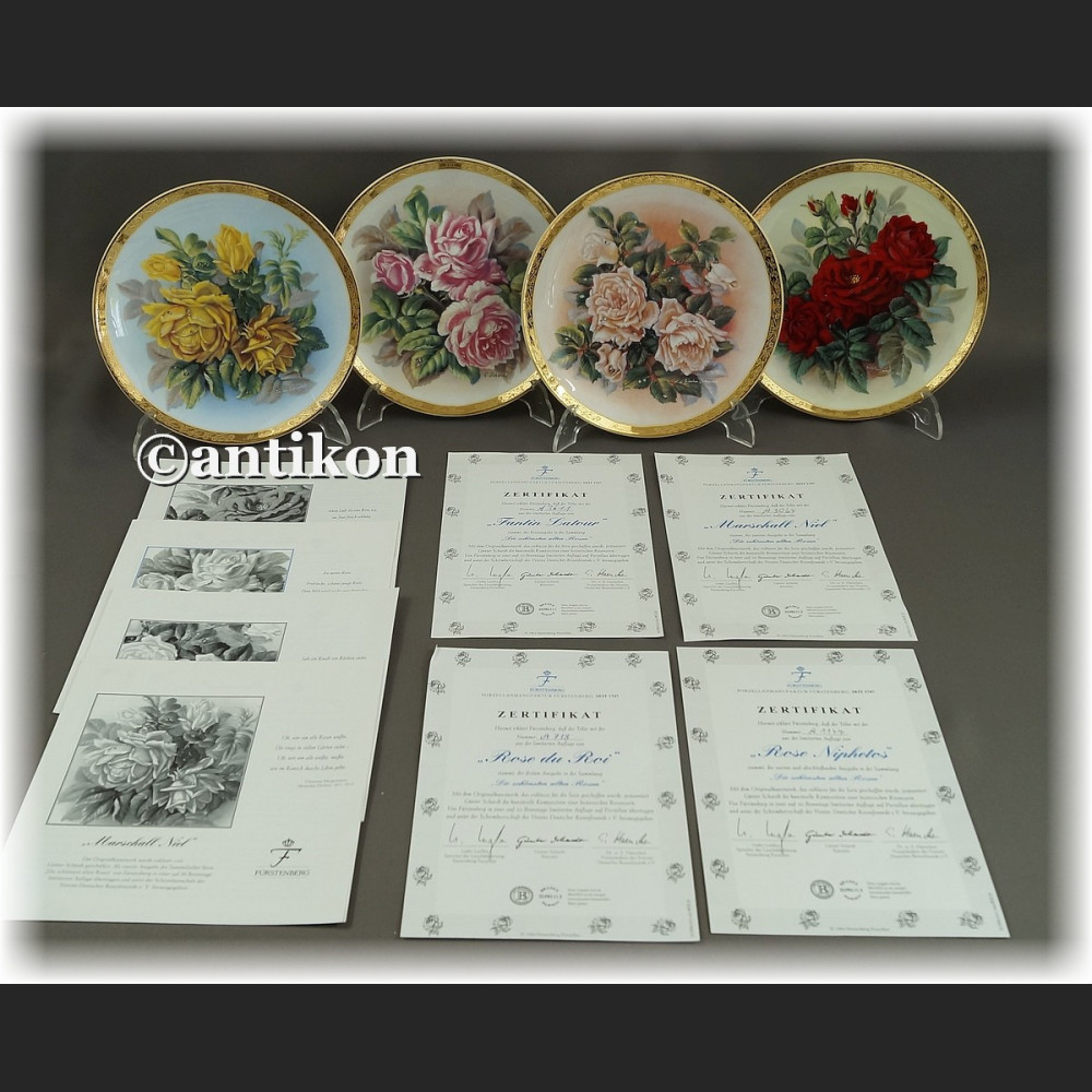 Ekskluzywna porcelana Furstenberg Róże cała seria talerzy kolekcjonerskich Ekskluzywna porcelana Furstenberg Róże cała seria talerzy kolekcjonerskich
