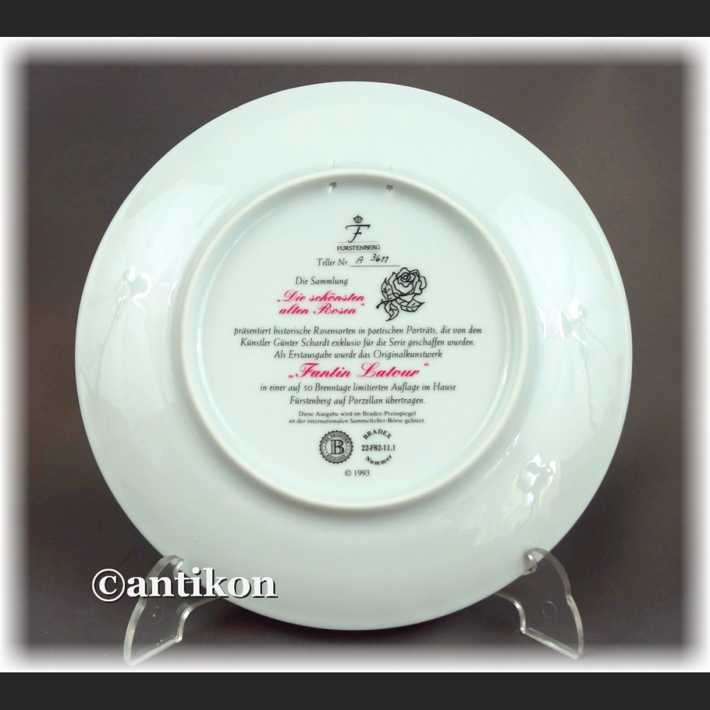 Ekskluzywna porcelana Furstenberg Róże cała seria talerzy kolekcjonerskich Ekskluzywna porcelana Furstenberg Róże cała seria talerzy kolekcjonerskich