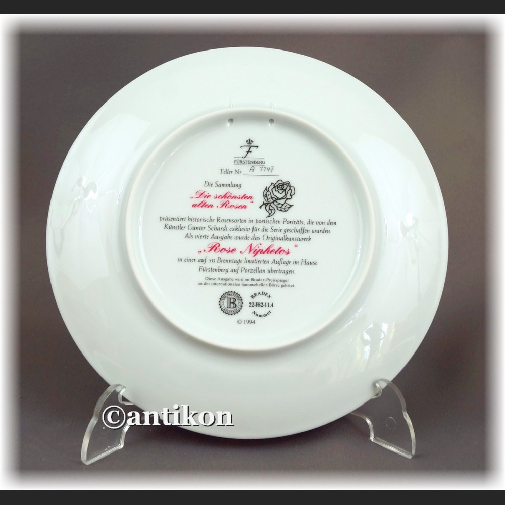 Ekskluzywna porcelana Furstenberg Róże cała seria talerzy kolekcjonerskich Ekskluzywna porcelana Furstenberg Róże cała seria talerzy kolekcjonerskich