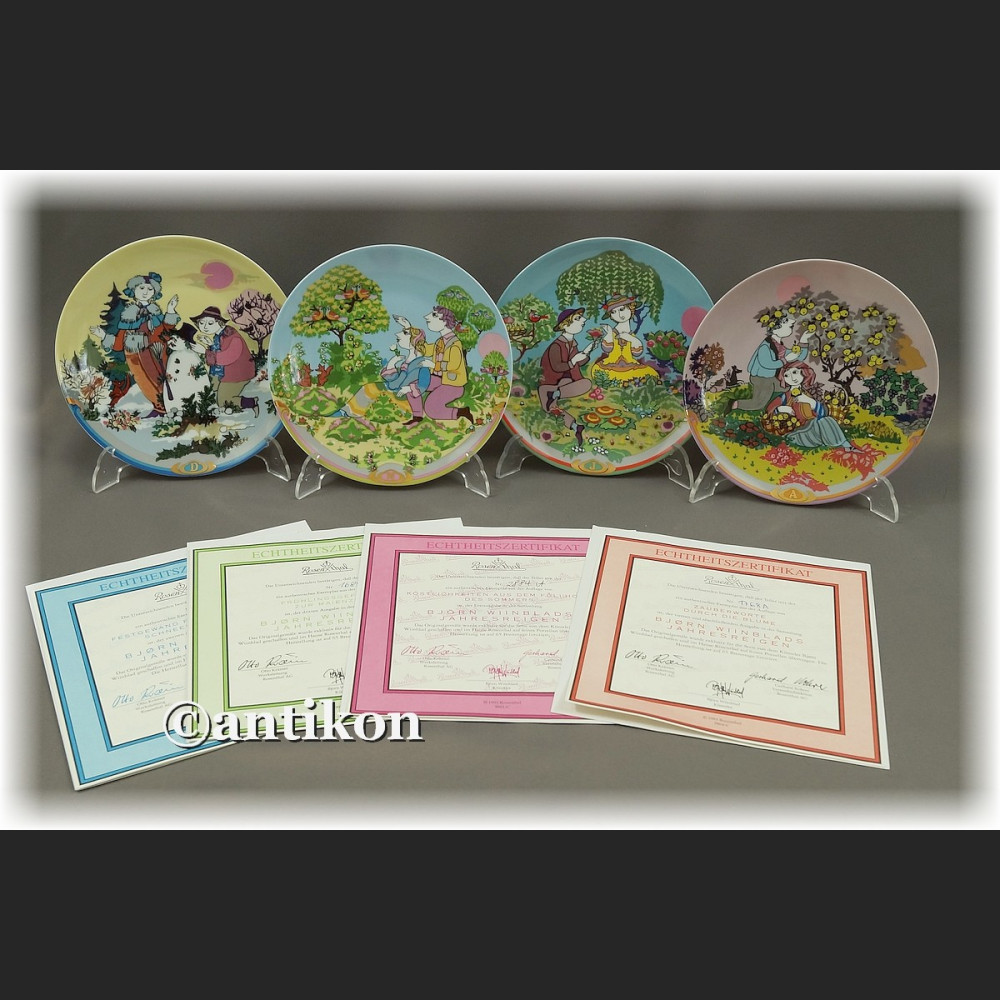 Cztery pory Roku talerze kolekcjonerskie Rosenthal z certyfikatem Cztery pory Roku talerze kolekcjonerskie Rosenthal z certyfikatem