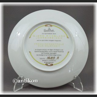 Cztery pory Roku talerze kolekcjonerskie Rosenthal z certyfikatem Cztery pory Roku talerze kolekcjonerskie Rosenthal z certyfikatem