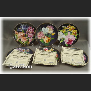 Ekskluzywna porcelana Kwiaty ogrodowe kolekcjonerskie talerze  cała seria z certyfikatem Ekskluzywna porcelana Kwiaty ogrodowe kolekcjonerskie talerze  cała seria z certyfikatem